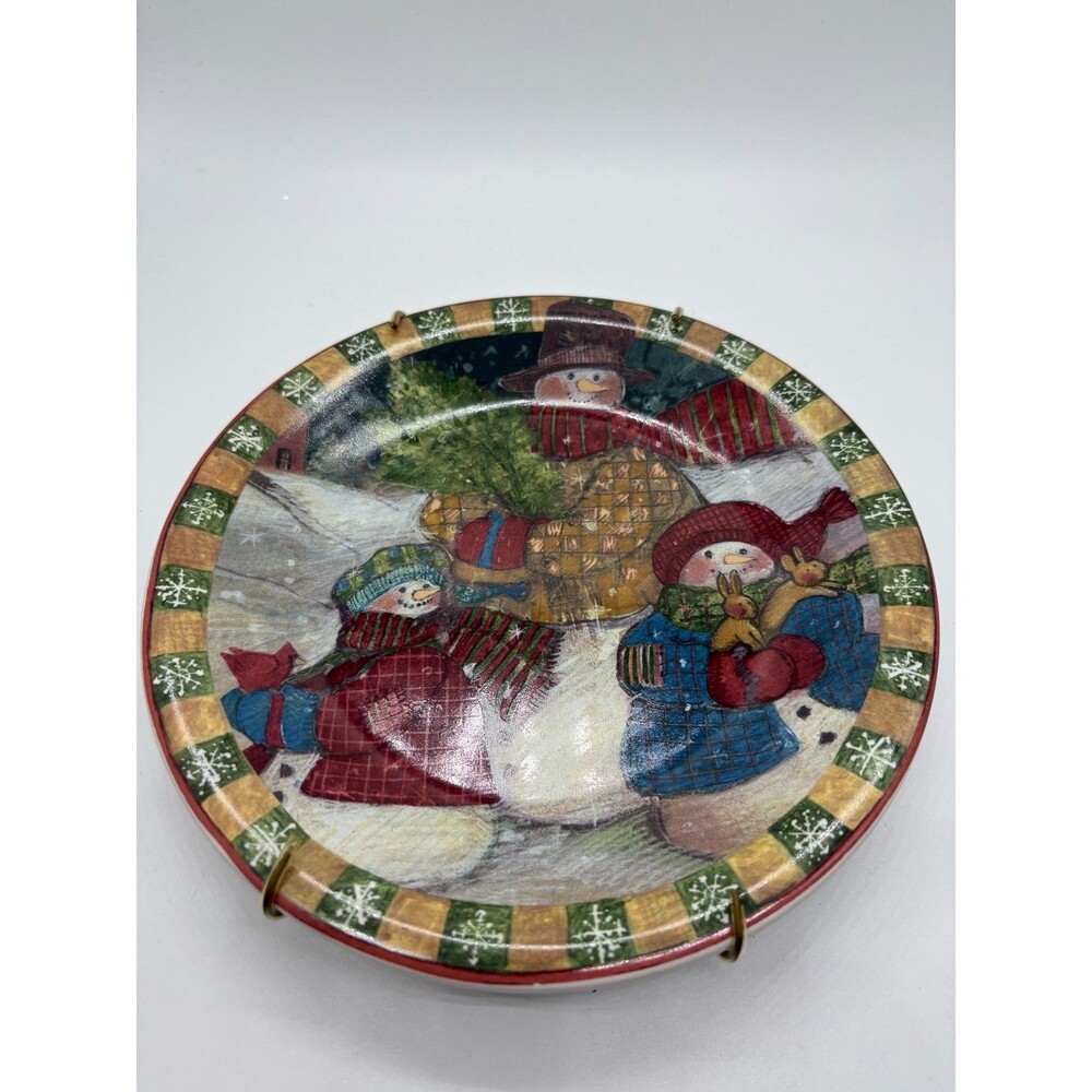 Snowman Plate by Artist Susan Winget 8" Certified International